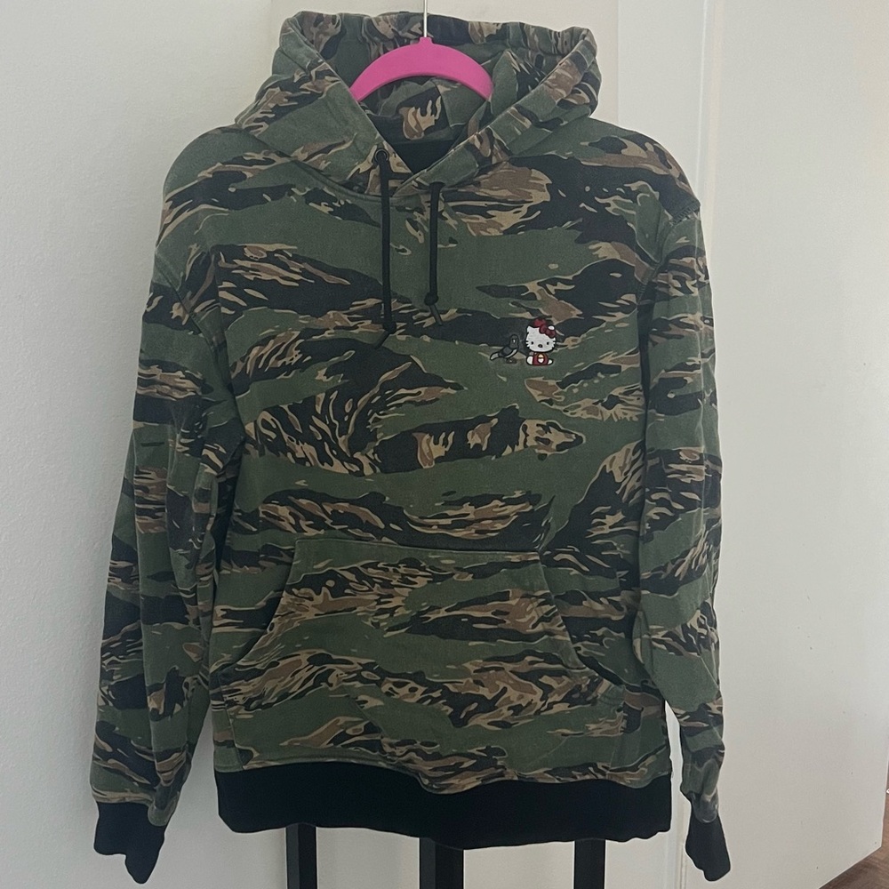 Staple Pigeon × Hello Kitty collab camo hoodie